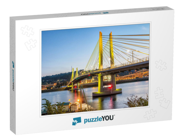 Tilikum Crossing At Night in Portland, Or... Jigsaw Puzzle