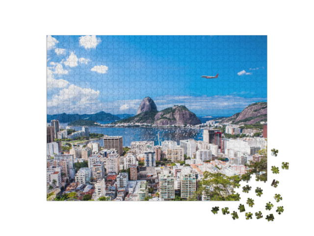 Panoramic View of Rio De Janeiro & Sugar Loaf, Brazil... Jigsaw Puzzle with 1000 pieces