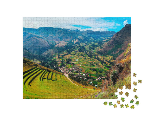 Great Sacred Valley of Inca in Peru. Ancient Green Agricu... Jigsaw Puzzle with 1000 pieces