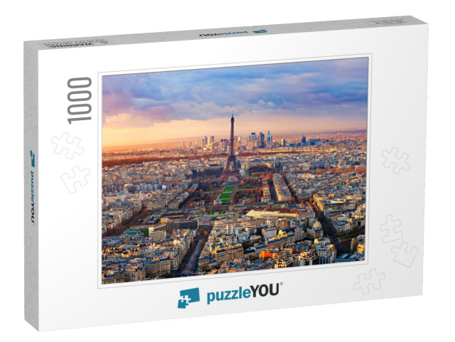 Aerial View of Paris At Sunset... Jigsaw Puzzle with 1000 pieces