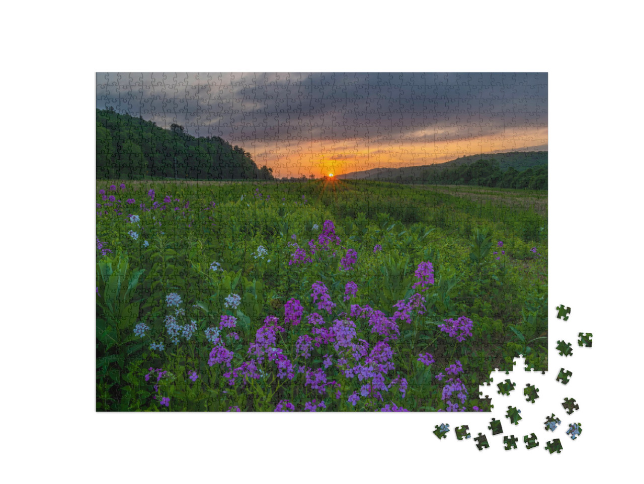 Peaceful Sunrise Over Delaware Water Gap, Pennsylvania Fe... Jigsaw Puzzle with 1000 pieces