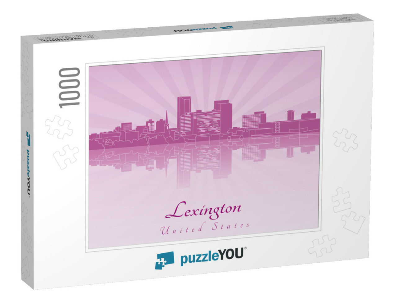 Lexington Skyline in Purple Radiant Orchid in Editable Ve... Jigsaw Puzzle with 1000 pieces