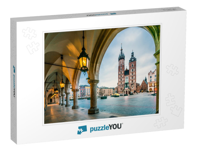 Beautiful Krakow Market Square, Poland, Europe. Faded Col... Jigsaw Puzzle