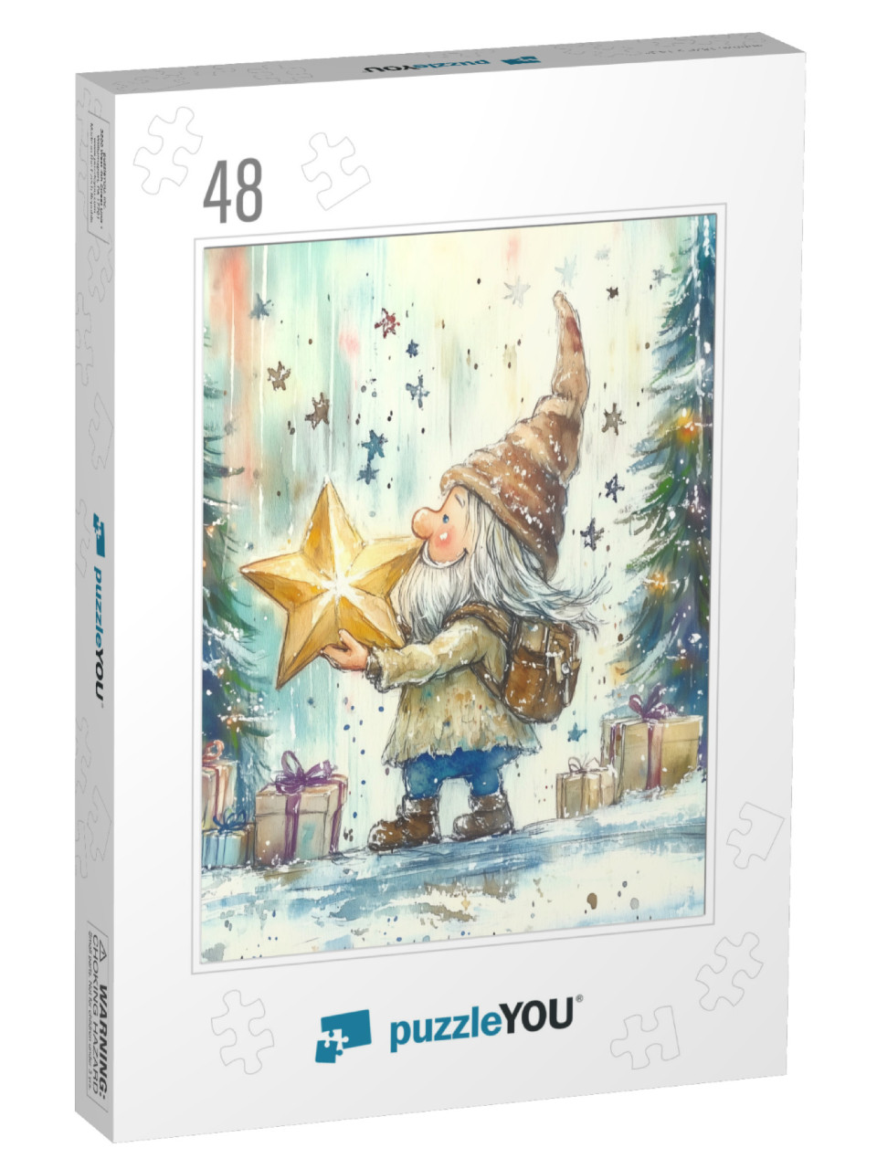 Christmas Gnome Finds the Star Jigsaw Puzzle with 48 pieces