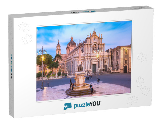 Piazza Duomo in Catania with the Cathedral of Santa Agath... Jigsaw Puzzle