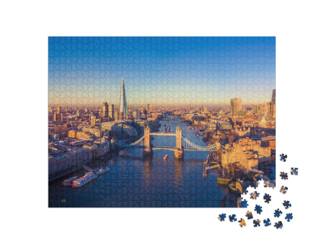 Aerial Panoramic Cityscape View of London & the River Tha... Jigsaw Puzzle with 1000 pieces