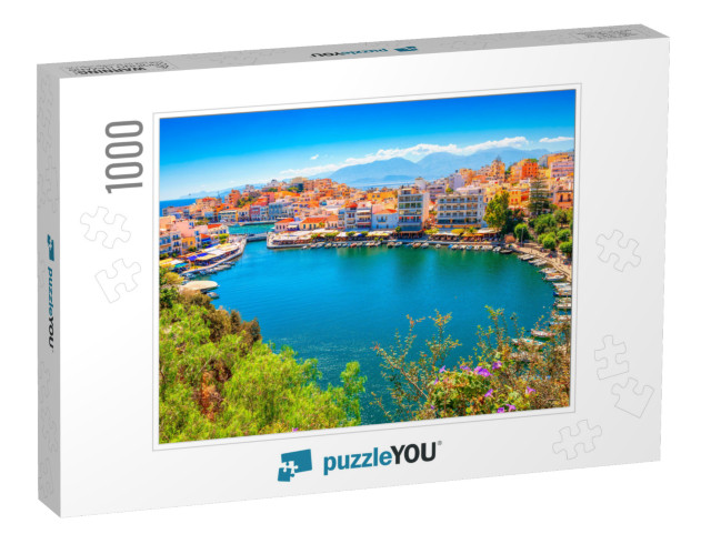 Agios Nikolaos & Voulismeni Lake in Crete Island, Greece... Jigsaw Puzzle with 1000 pieces