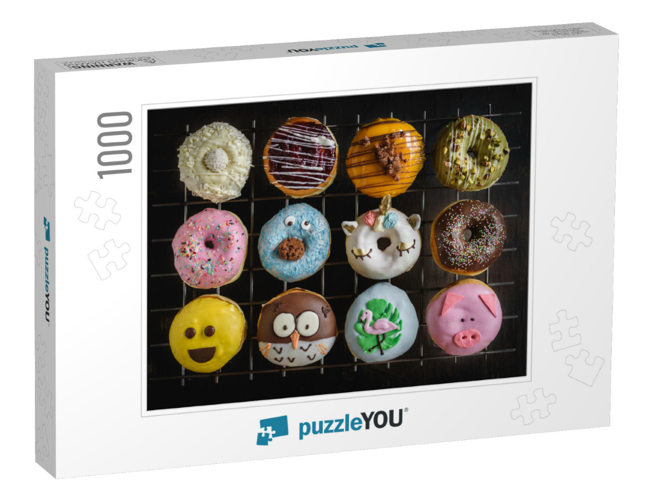 Group of Sweet Chocolate & Homemade Donuts, Selective Foc... Jigsaw Puzzle with 1000 pieces