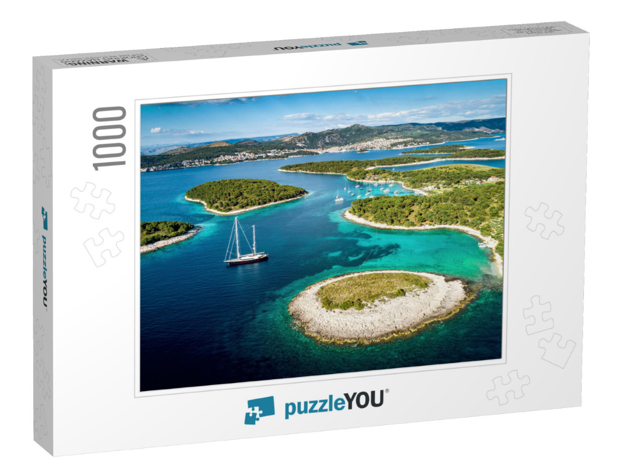 Aerial View of Paklinski Islands in Hvar, Croatia. Turquo... Jigsaw Puzzle with 1000 pieces