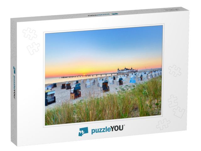 Morning Time At Baltic Sea Beach & Sight Ahlbeck Pier in... Jigsaw Puzzle