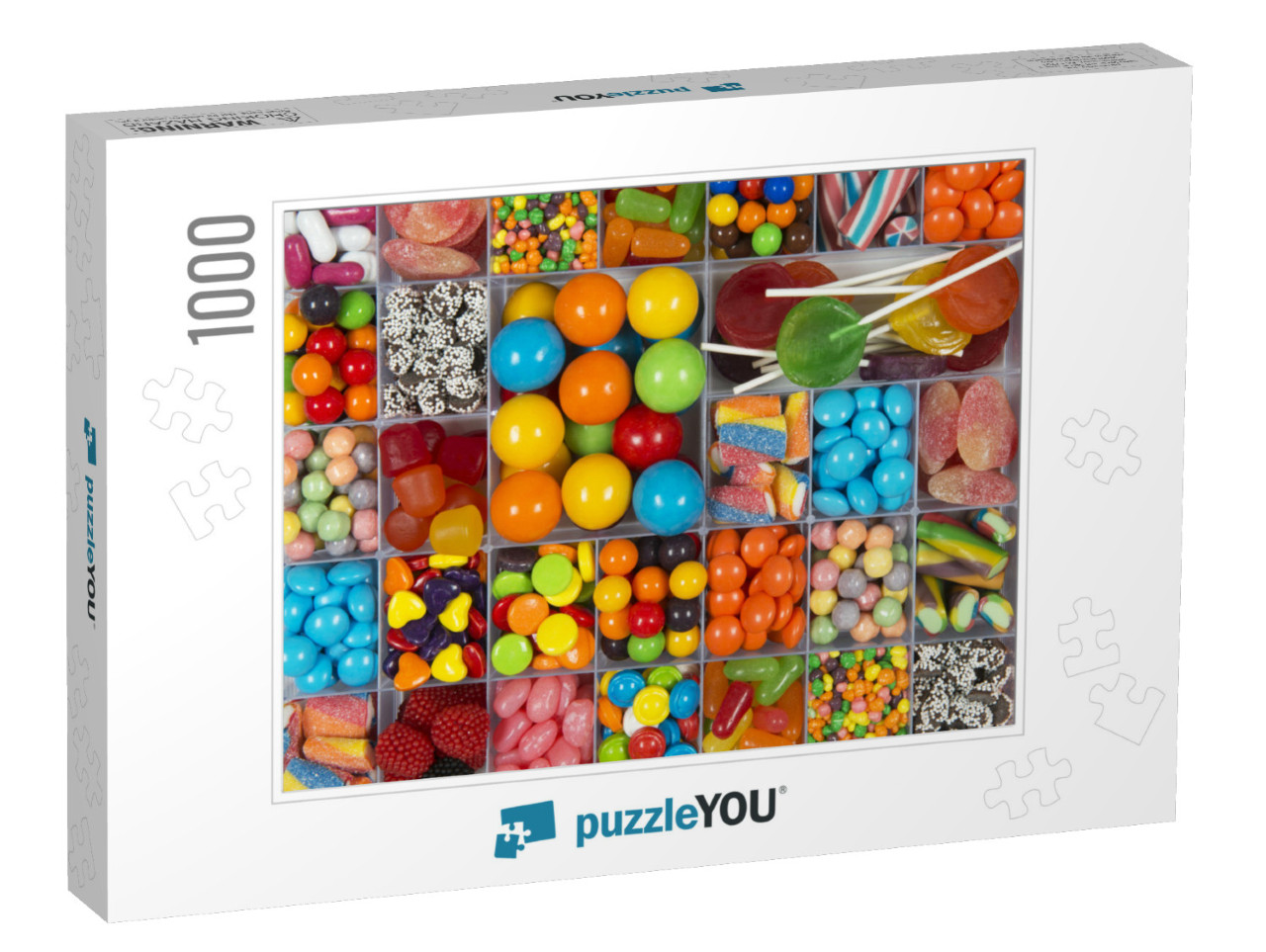 Colorful Candy Compartments Photo Collage Jigsaw Puzzle with 1000 pieces