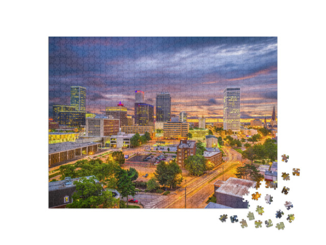 Tulsa, Oklahoma, USA Skyline At Twilight... Jigsaw Puzzle with 1000 pieces