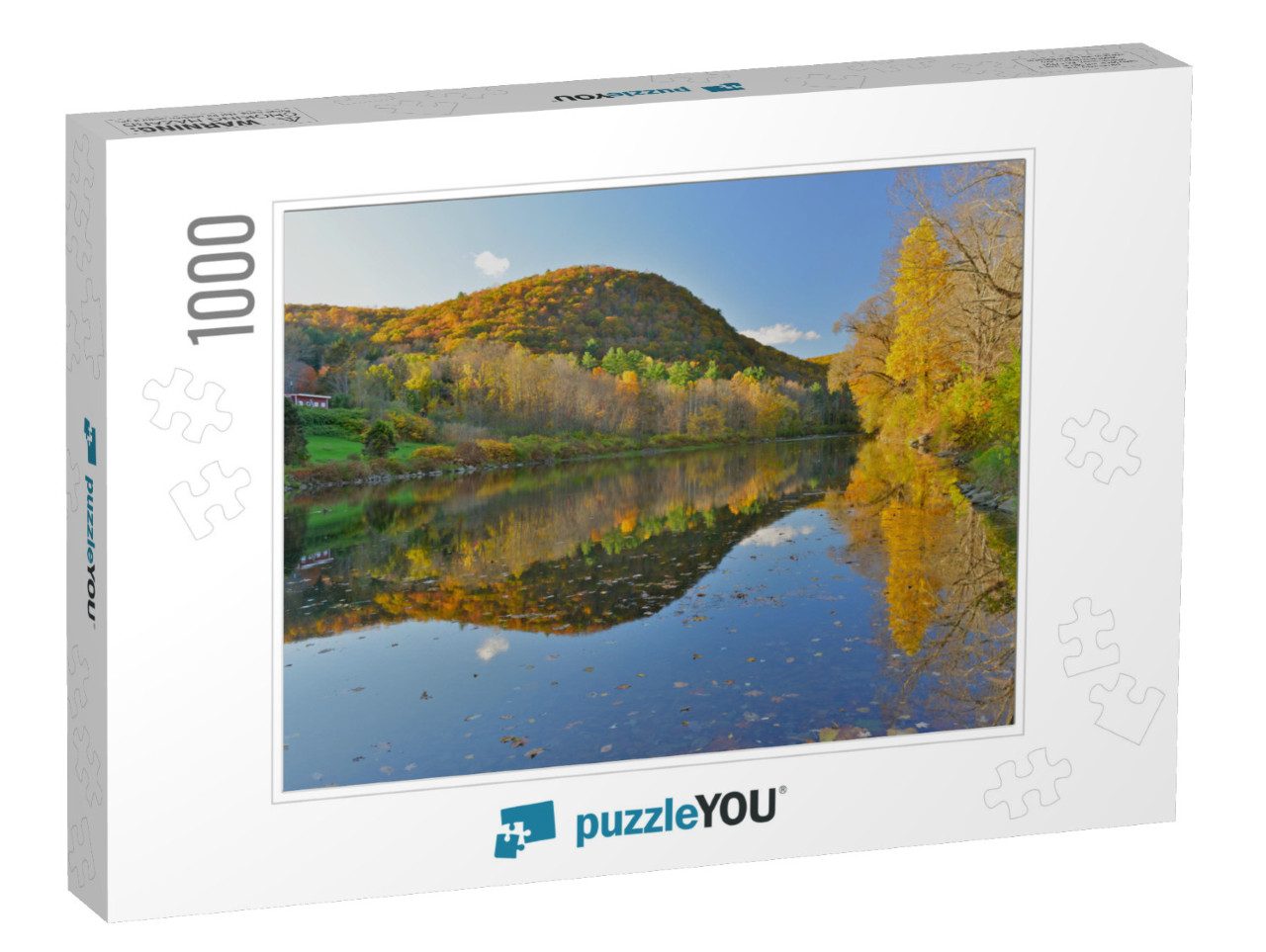 Beautiful Autumn Reflections in Housatonic River, Cornwal... Jigsaw Puzzle with 1000 pieces