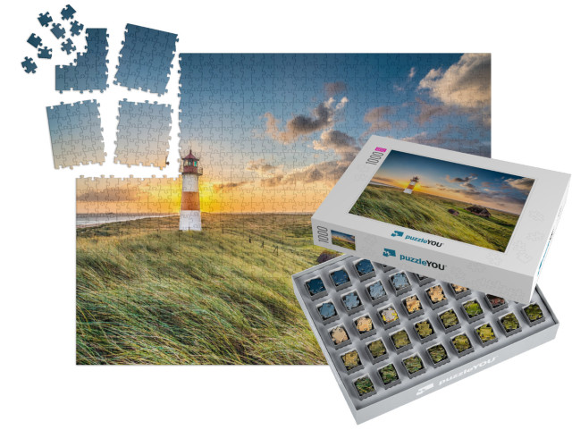 Sunrise At Lighthouse in List on the Island of Sylt, Schl... | SMART SORTED® | Jigsaw Puzzle with 1000 pieces