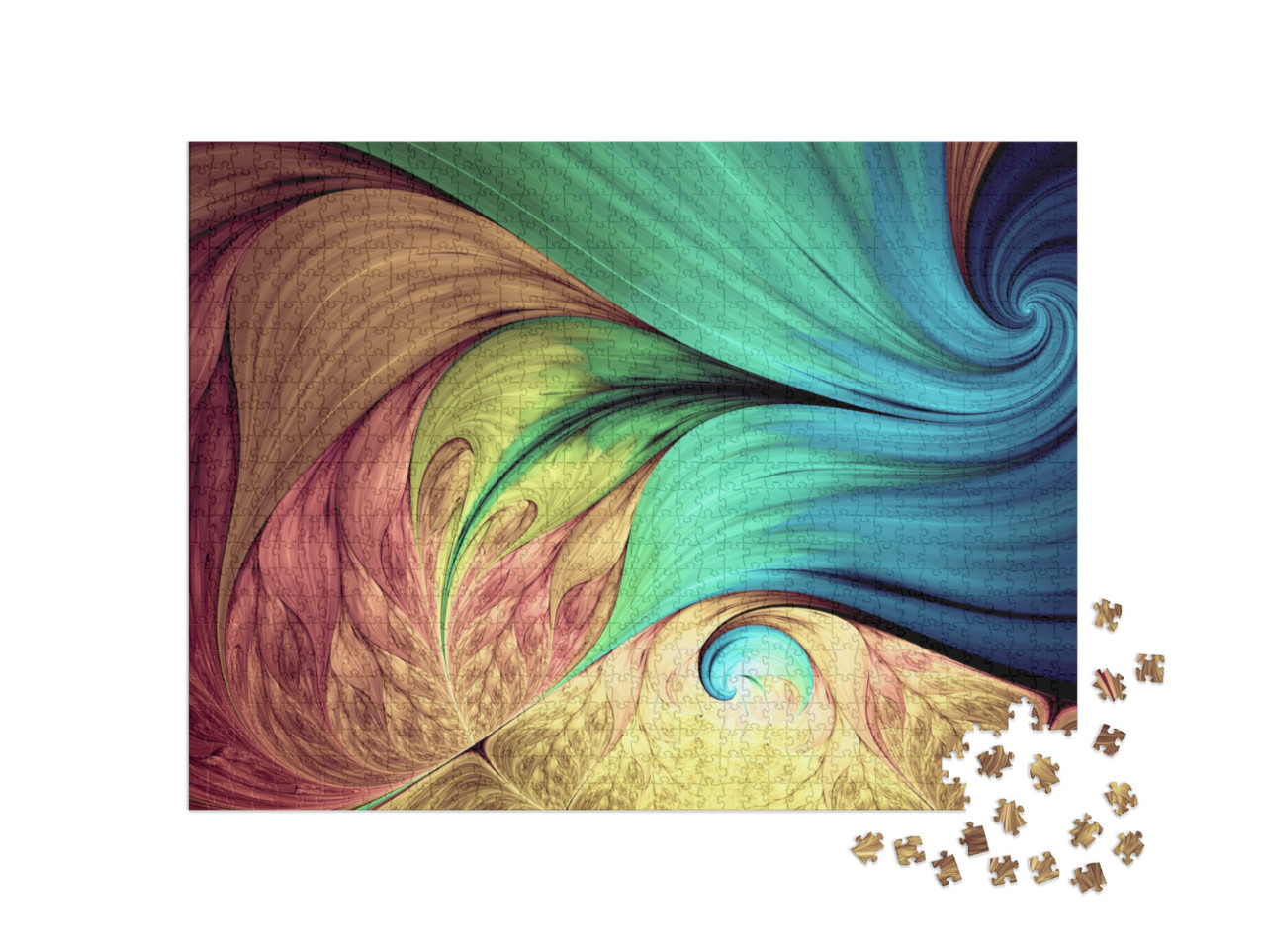 Abstract Fractal Patterns & Shapes. Dynamic Flowing Natur... Jigsaw Puzzle with 1000 pieces