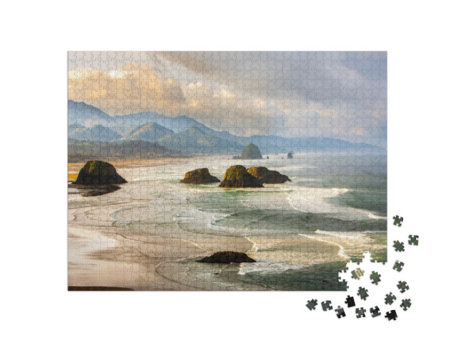 View from Ecola State Park Looking South Toward Canon Bea... Jigsaw Puzzle with 1000 pieces