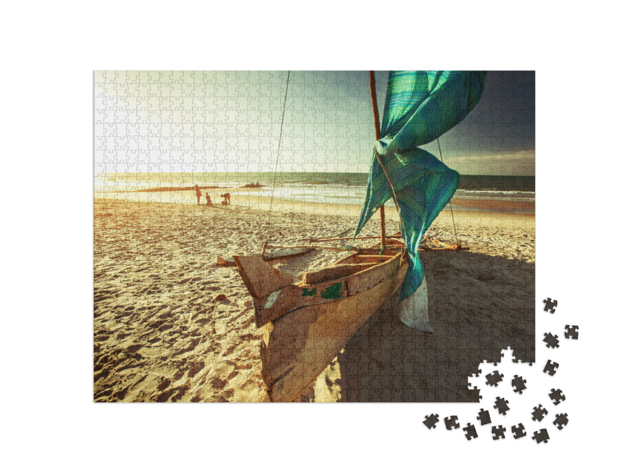 Traditional Malagasy Sail Boat. Morondava, Madagascar... Jigsaw Puzzle with 1000 pieces