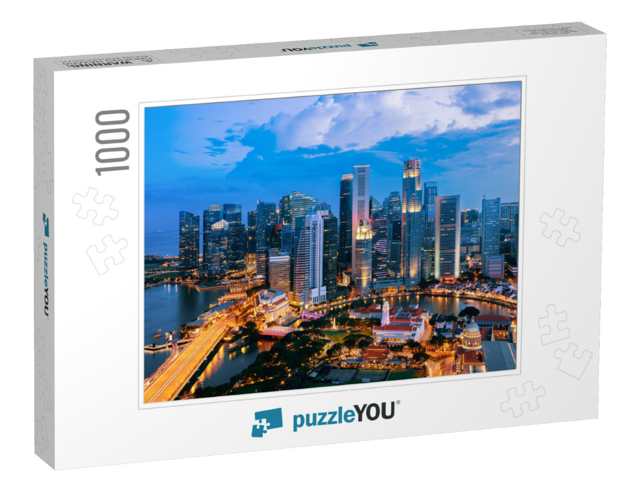 Singapore Cityscape At Dusk. Landscape of Singapore Busin... Jigsaw Puzzle with 1000 pieces