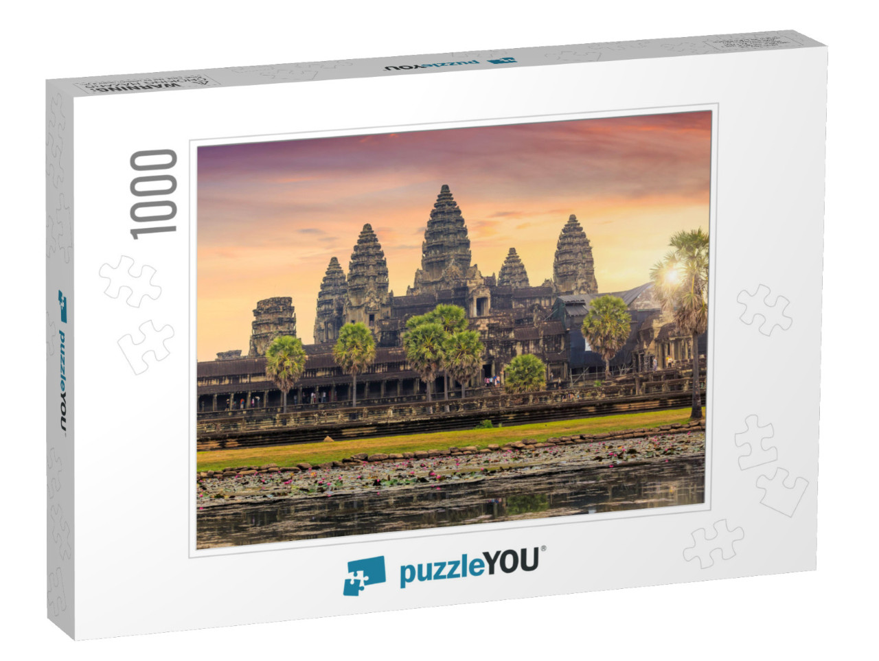 Beautiful Sunrise At Ankor Wat, Siem Reap, Cambodia... Jigsaw Puzzle with 1000 pieces