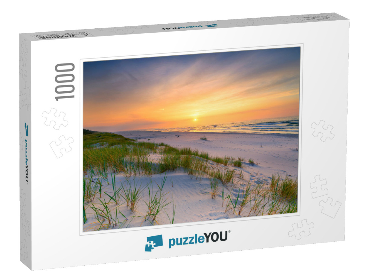 Beautiful Summer Sunset Over Beach At Baltic Sea... Jigsaw Puzzle with 1000 pieces