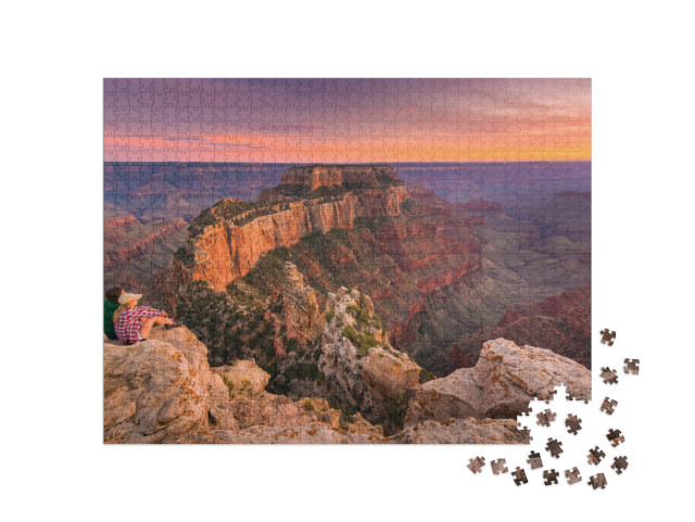 Untouched a Group of People Was Sitting Near the Edge Wat... Jigsaw Puzzle with 1000 pieces