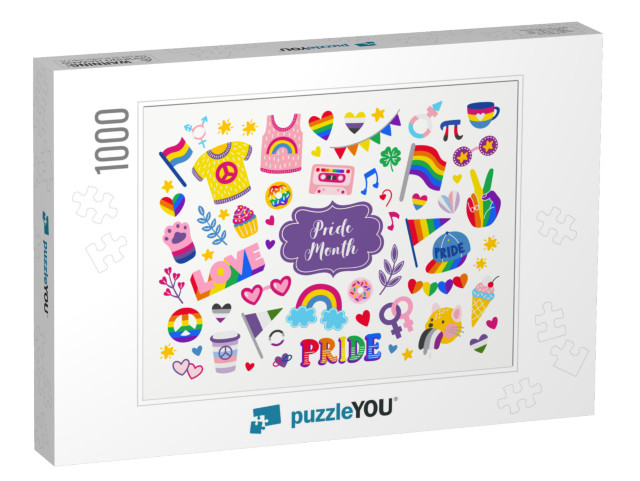 Vector Collection of Lgbtq Community Symbols with... Jigsaw Puzzle with 1000 pieces