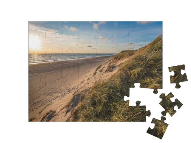 North Sea Beach, Jutland Coast in Denmark... Jigsaw Puzzle with 48 pieces