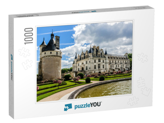 Medieval Chateau De Chenonceau 1514 - 1522 Spanning River... Jigsaw Puzzle with 1000 pieces