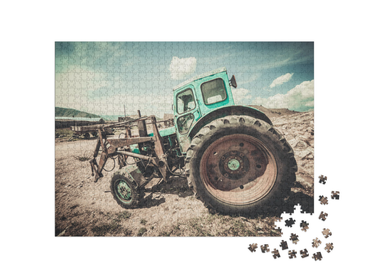 Old Tractor. Old Metal Machine... Jigsaw Puzzle with 1000 pieces