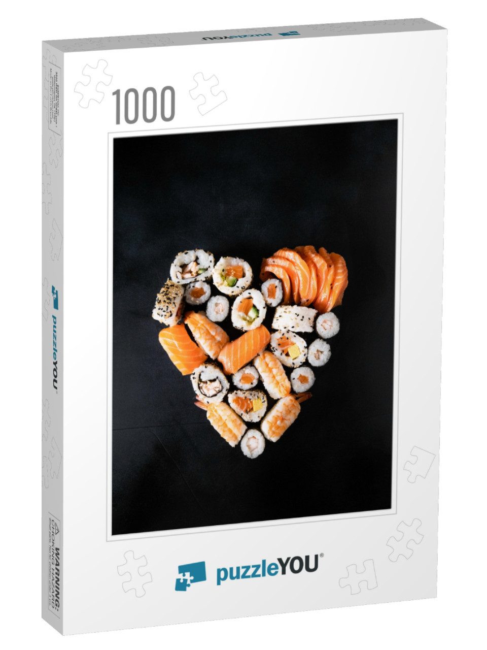 Sushi Rolls Unagi Nigiri Uramaki Serving in the Form of H... Jigsaw Puzzle with 1000 pieces