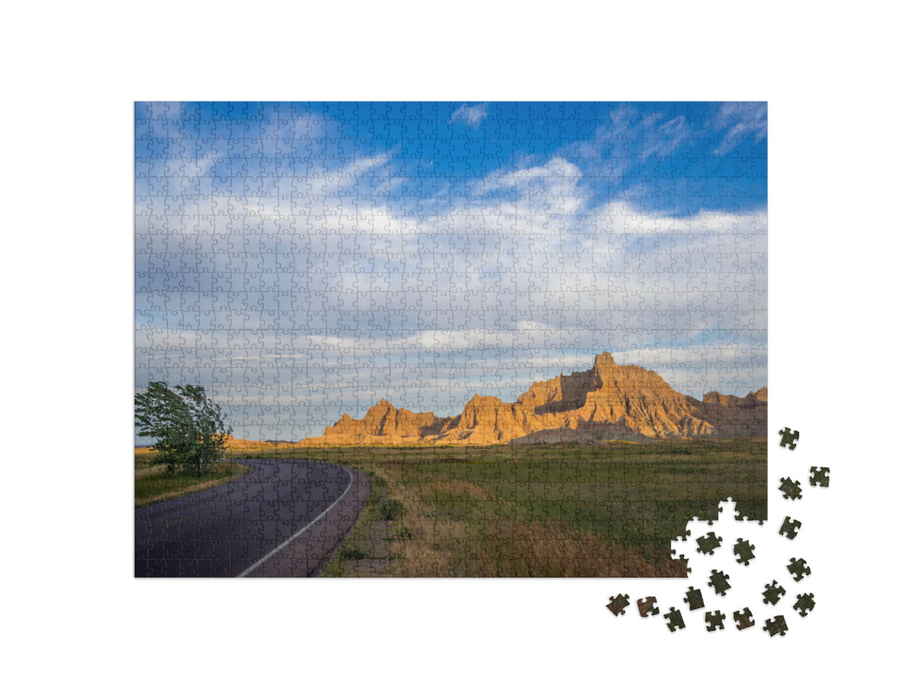 Scenic Landscape Image of the Badlands of South Dakota. B... Jigsaw Puzzle with 1000 pieces