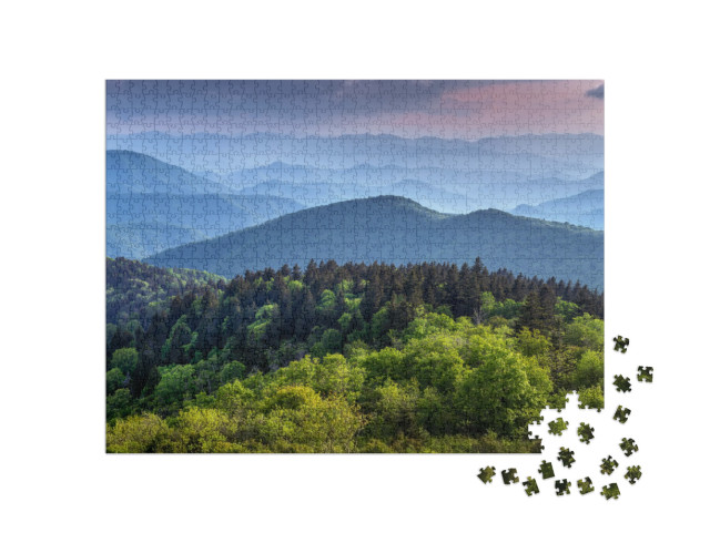 The Ridges of the Great Smokey Mountains Extending Across... Jigsaw Puzzle with 1000 pieces