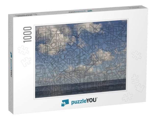 Background with Photo of Cloudy Sky with a Maze Pattern... Jigsaw Puzzle with 1000 pieces