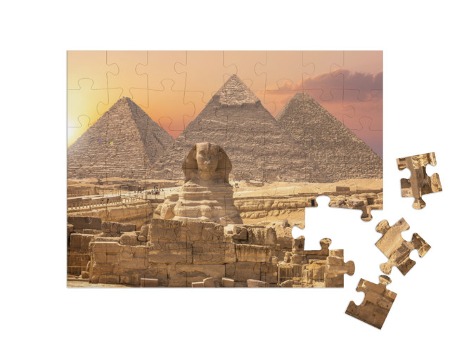 The Sphinx & the Piramids, Famous Wonder of the World, Gi... Jigsaw Puzzle with 48 pieces