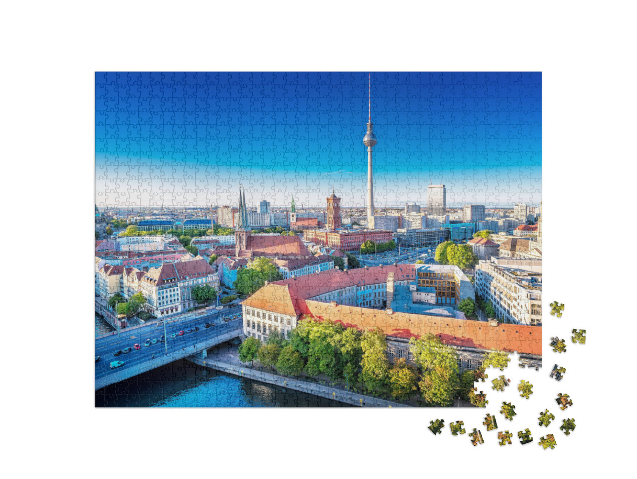 Panoramic View At the Berlin City Center At Sunset... Jigsaw Puzzle with 1000 pieces