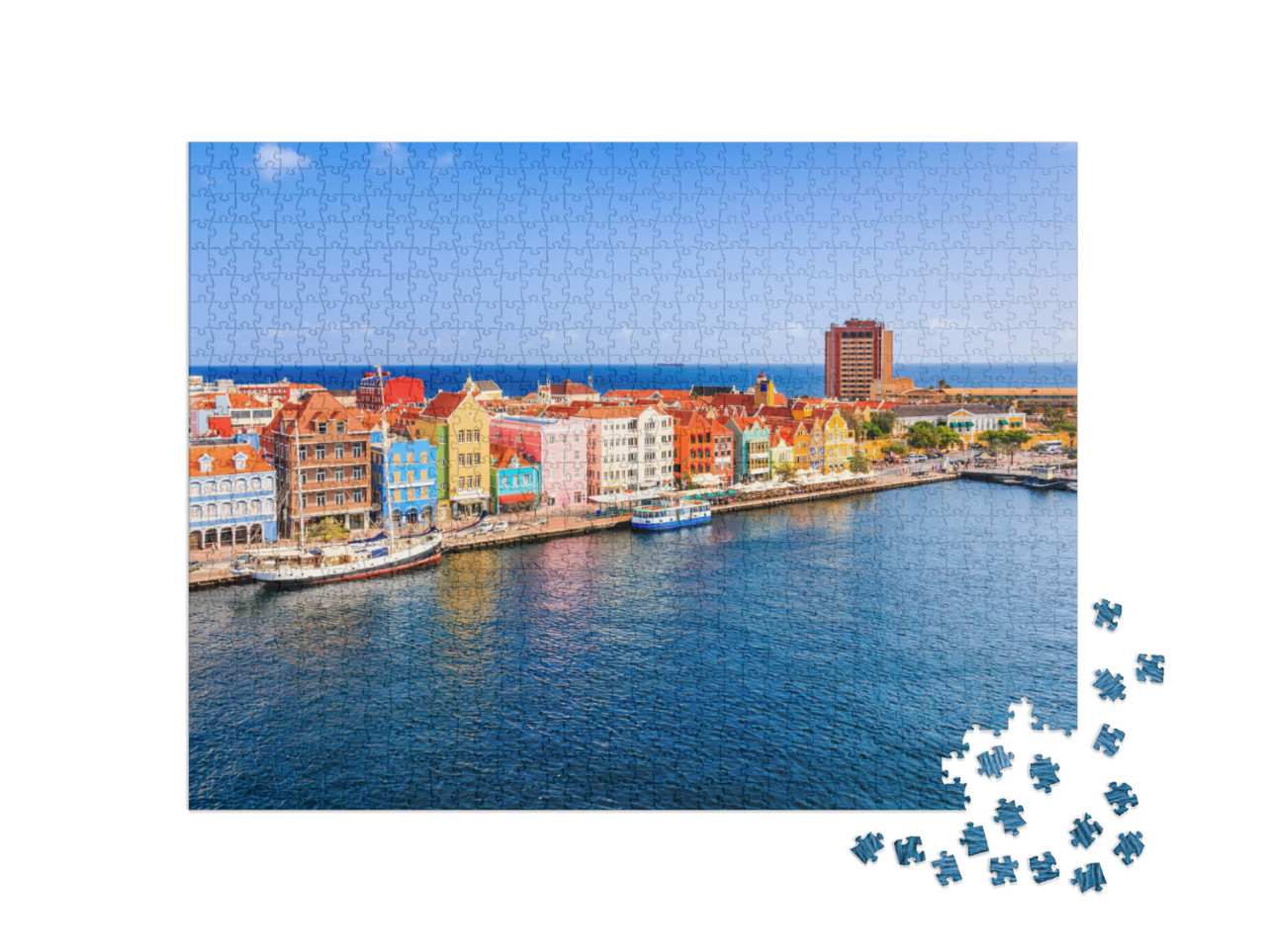 View of Downtown Willemstad. Curacao, Netherlands Antille... Jigsaw Puzzle with 1000 pieces