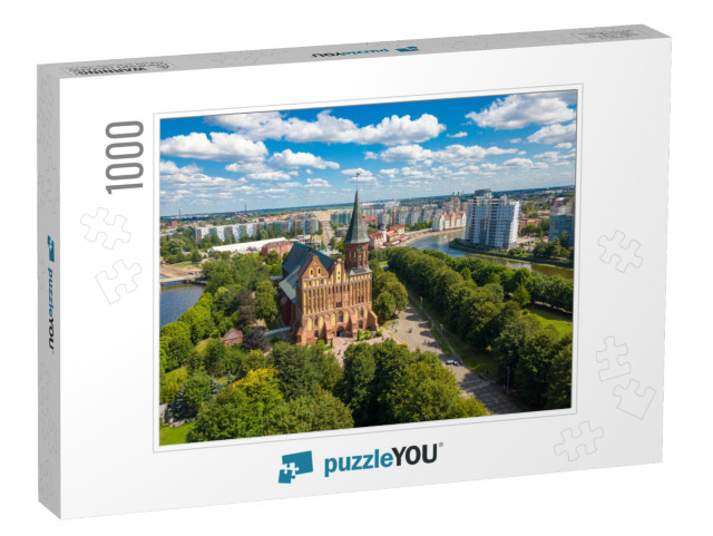 Aerial Cityscape of Kant Island in Kaliningrad, Russia At... Jigsaw Puzzle with 1000 pieces