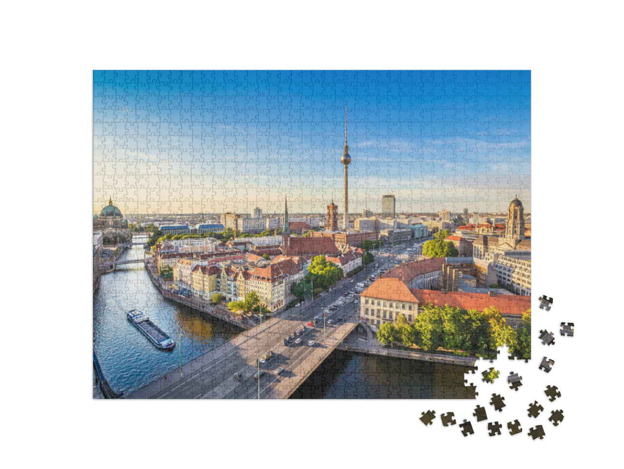 Aerial View of Berlin Skyline & Spree River in Beautiful... Jigsaw Puzzle with 1000 pieces