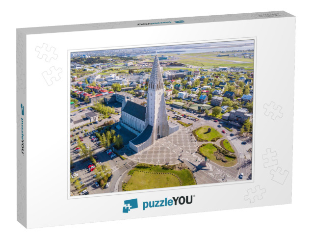 Modern Iceland Reykjavik Architecture. Aerial Photo. Reli... Jigsaw Puzzle