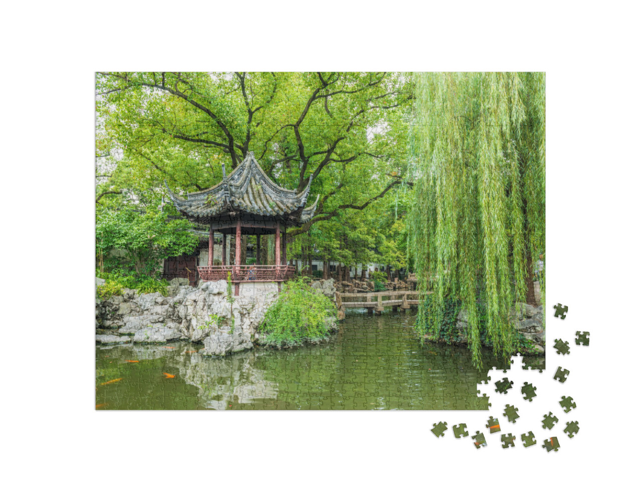 Traditional Chinese Private Garden - Yu Yuan, Shanghai, C... Jigsaw Puzzle with 1000 pieces