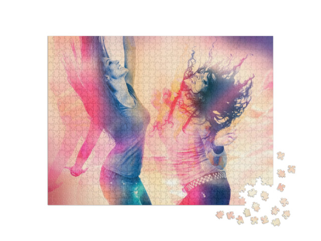 Arty Picture of Two Girls Dancing... Jigsaw Puzzle with 1000 pieces