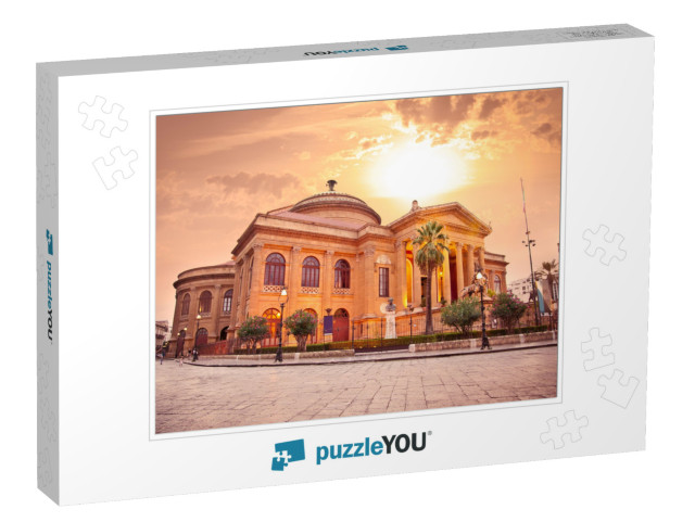 Teatro Massimo, Opera House in Palermo. Sicily, Italy. Ev... Jigsaw Puzzle