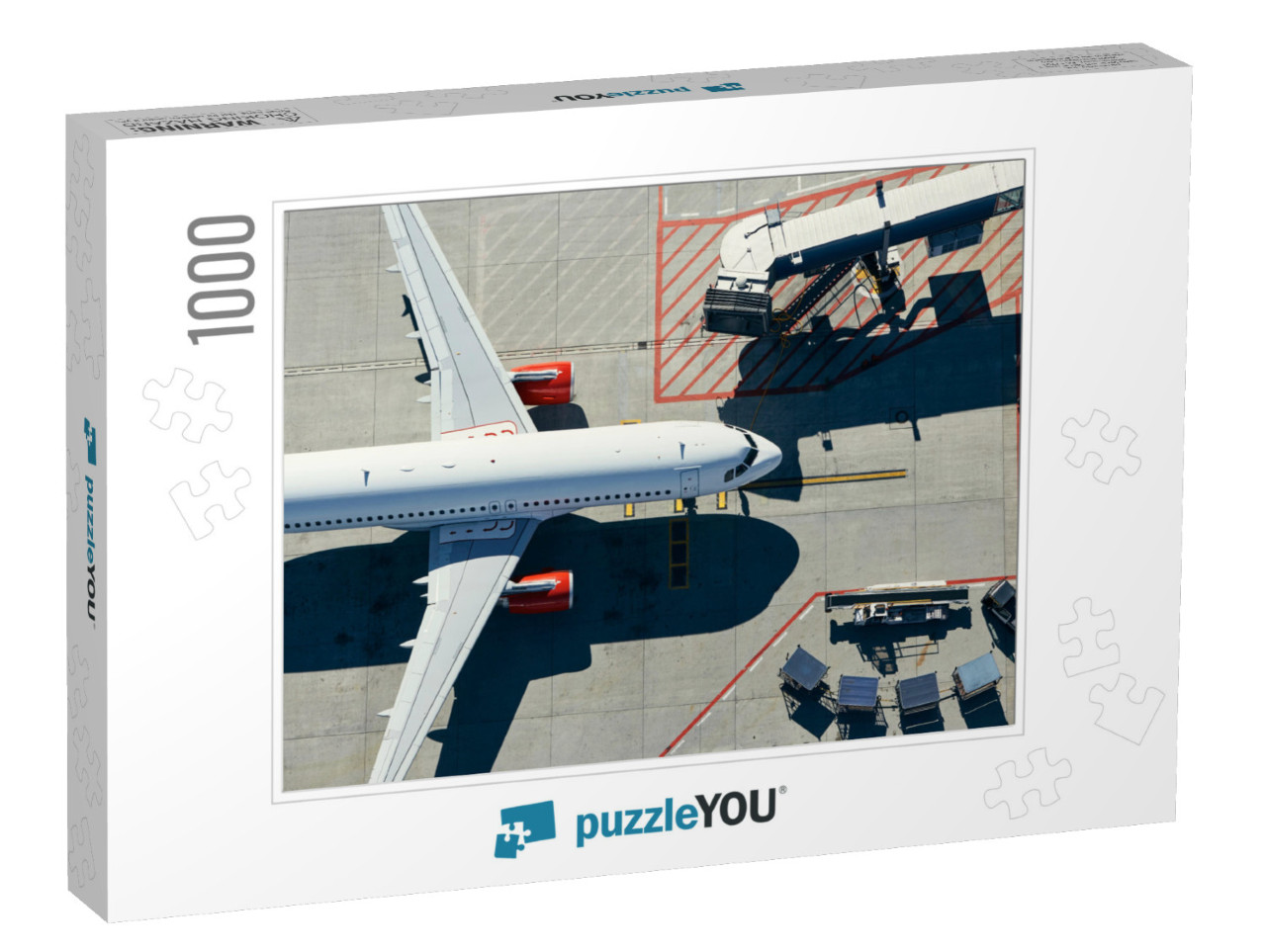 Aerial View of Airport. Airplane is Taxiing to Gate of Te... Jigsaw Puzzle with 1000 pieces