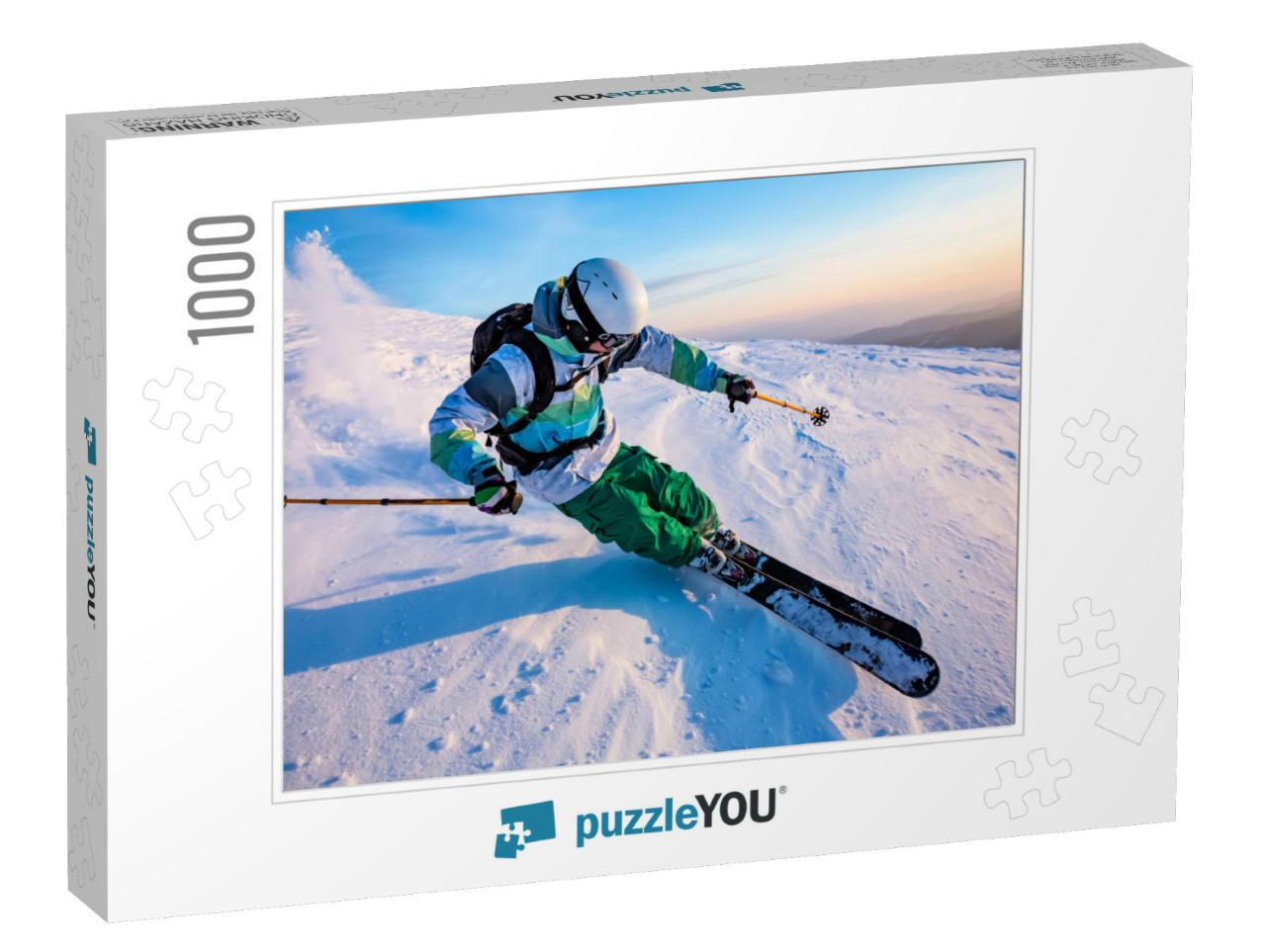 Good Skiing in the Snowy Mountains, Carpathians, Ukraine... Jigsaw Puzzle with 1000 pieces