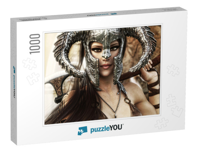 Beautiful & Deadly Fantasy Warrior Female Wearing a Tradi... Jigsaw Puzzle with 1000 pieces