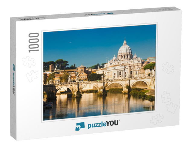 St Peters Basilica & River Tibra in Rome, Italy... Jigsaw Puzzle with 1000 pieces