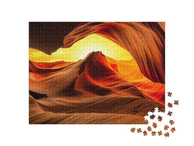 Antelope Canyon Arizona. Abstract Sandstone Walls of Famo... Jigsaw Puzzle with 1000 pieces