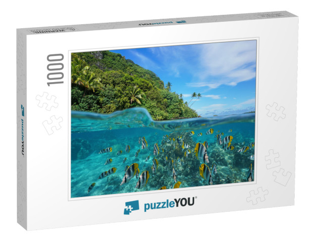 Over & Under the Sea Near the Shore of a Lush Wild Coast... Jigsaw Puzzle with 1000 pieces