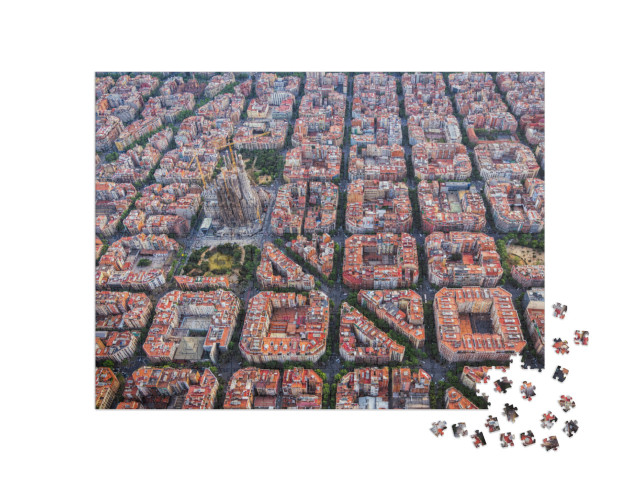 Aerial View of Barcelona Example Residential District & F... Jigsaw Puzzle with 1000 pieces