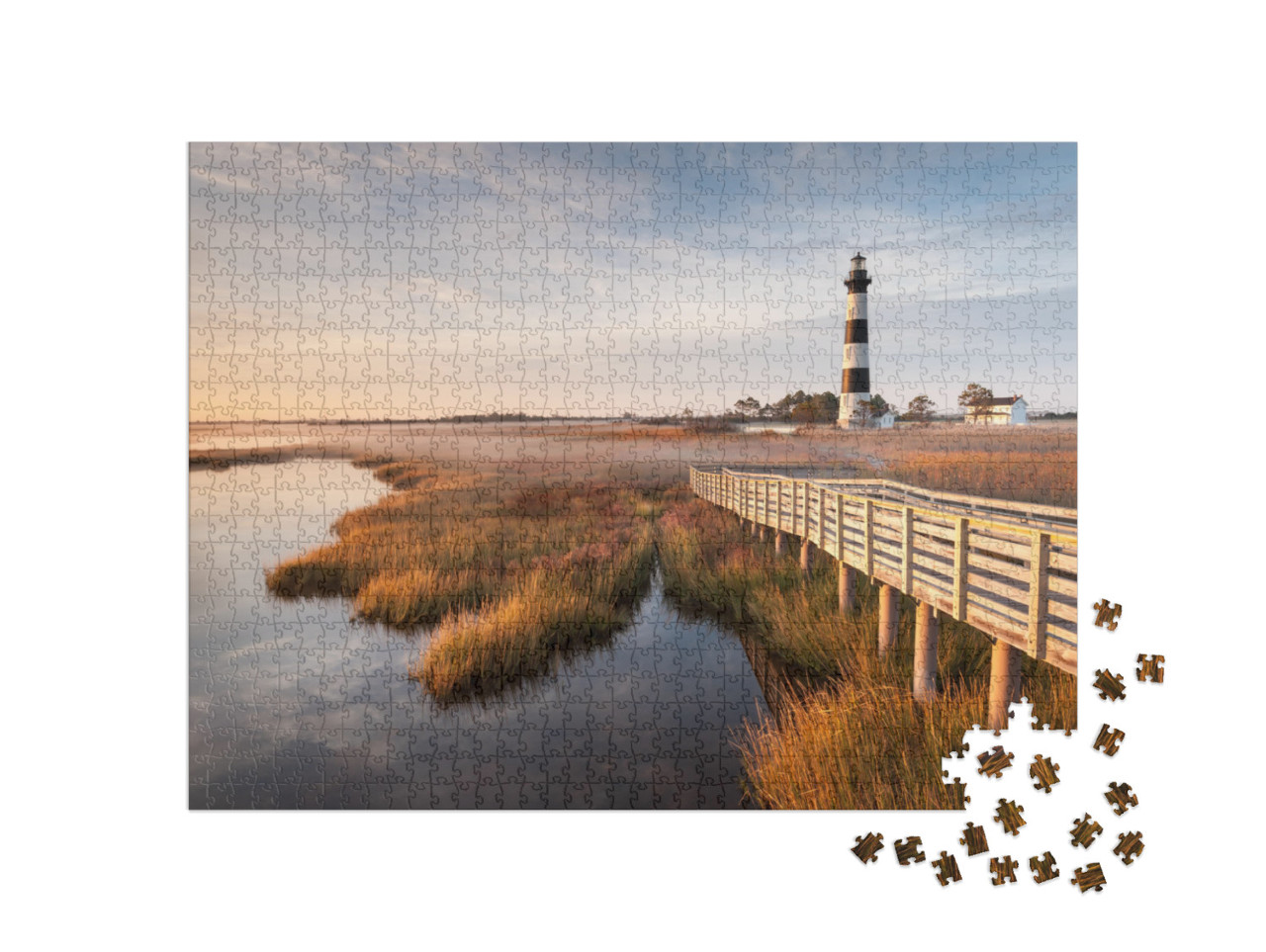 North Carolina Outer Banks Bodie Island Lighthouse Autumn... Jigsaw Puzzle with 1000 pieces